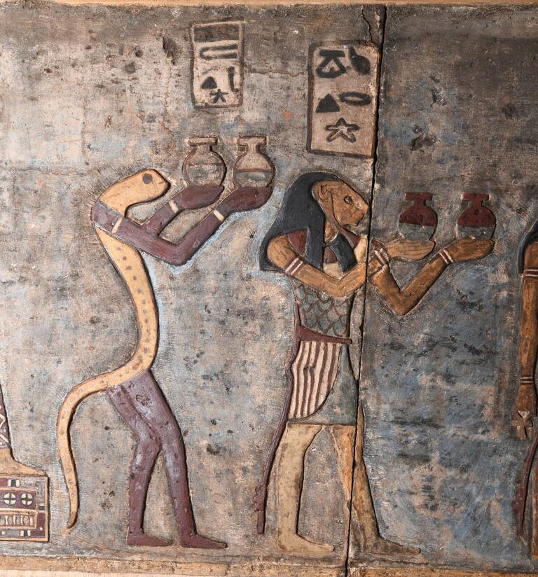 The complete zodiac was uncovered for the first time on the ceiling of Esna Temple, depicting the astrological signs